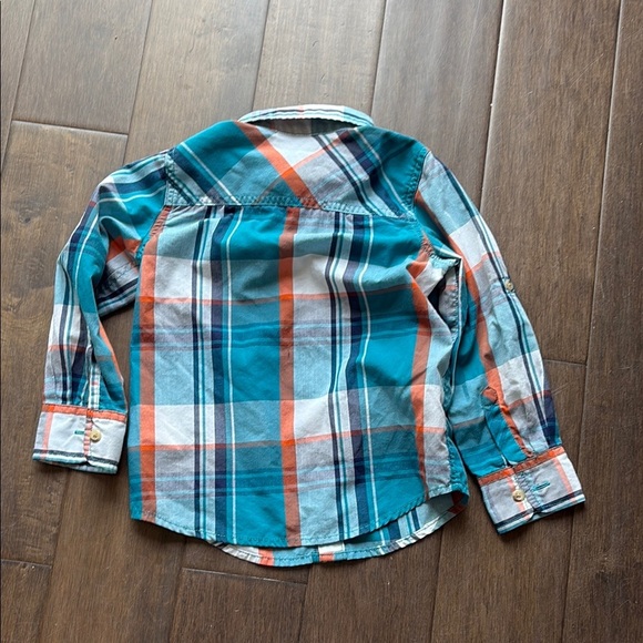 4/$20 Old Navy Kids Plaid Shirt - Blue, Orange, White, size 5T-school sale - Picture 5 of 7